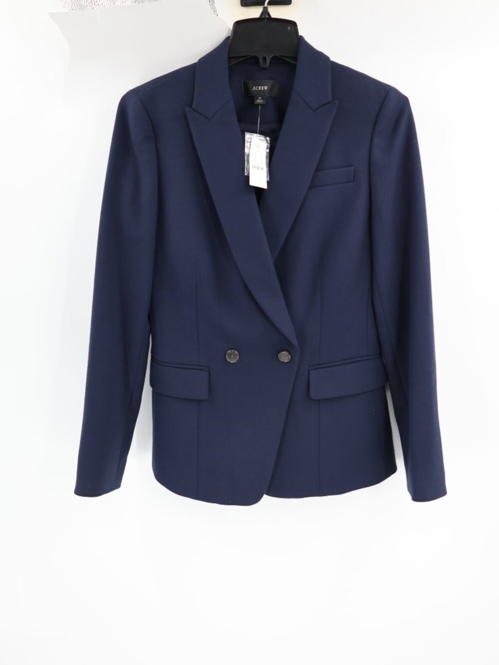 NWT J CREW Blazer Womens 0 Double Breasted Two Button Blue business casual work